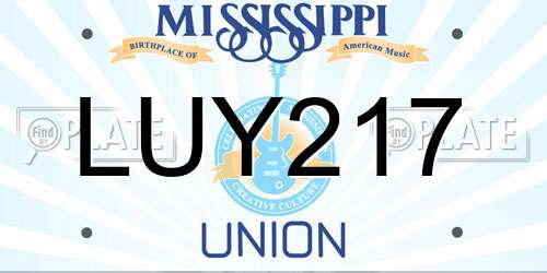 LUY217 Mississippi License Plate