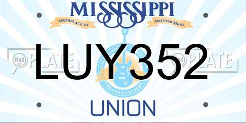 LUY352 Mississippi License Plate