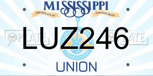 LUZ246 Mississippi License Plate