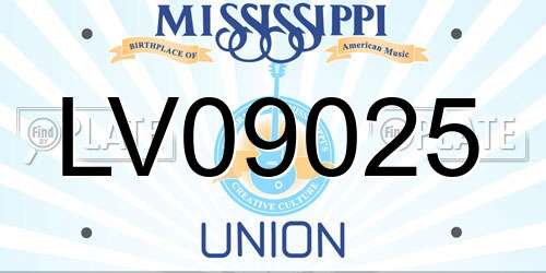 LV09025 Mississippi License Plate