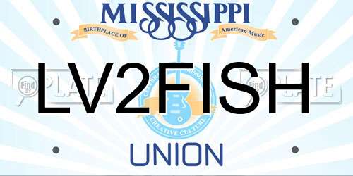 LV2FISH Mississippi License Plate
