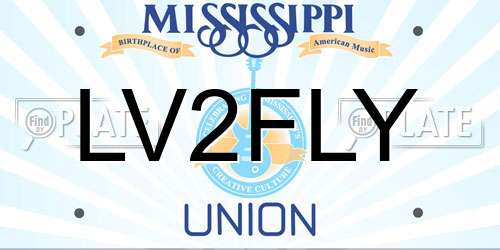 LV2FLY Mississippi License Plate