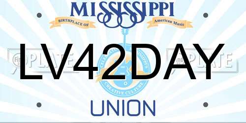 LV42DAY Mississippi License Plate