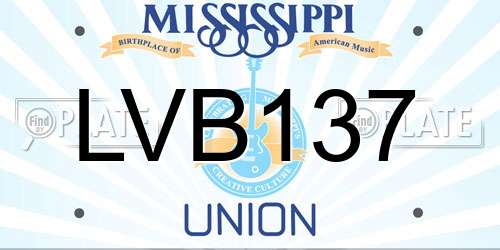 LVB137 Mississippi License Plate