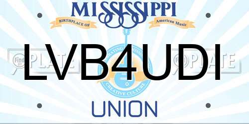 LVB4UDI Mississippi License Plate