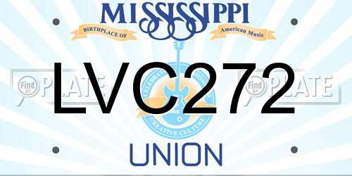 LVC272 Mississippi License Plate