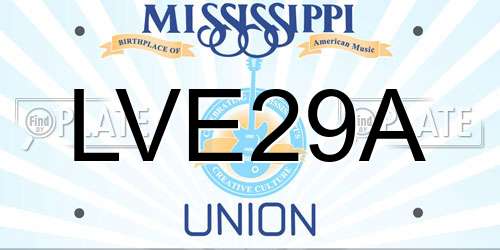 LVE29A Mississippi License Plate