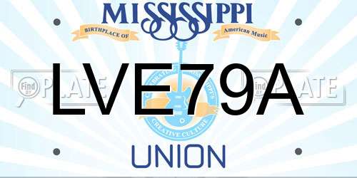LVE79A Mississippi License Plate
