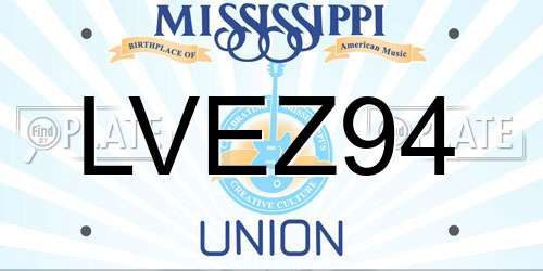 LVEZ94 Mississippi License Plate
