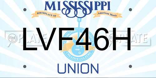 LVF46H Mississippi License Plate