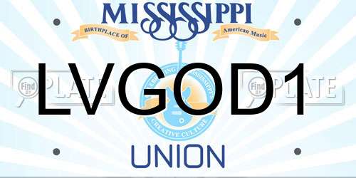 LVGOD1 Mississippi License Plate