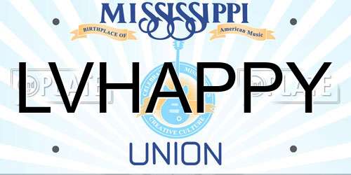 LVHAPPY Mississippi License Plate