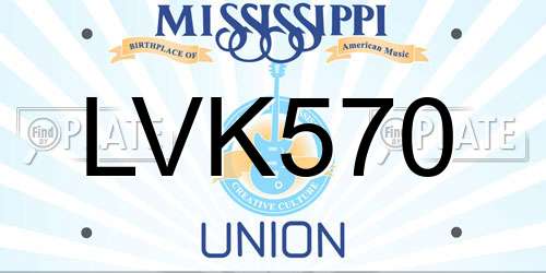 LVK570 Mississippi License Plate