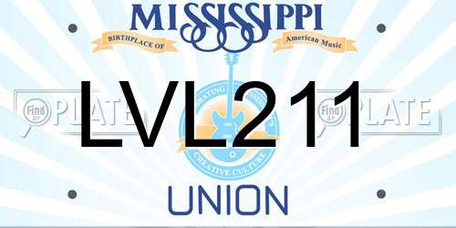 LVL211 Mississippi License Plate