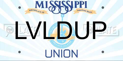 LVLDUP Mississippi License Plate
