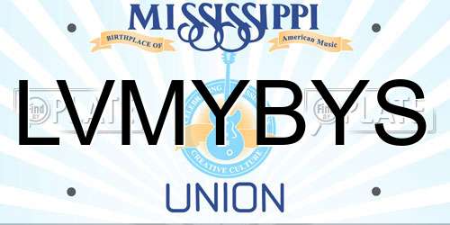 LVMYBYS Mississippi License Plate