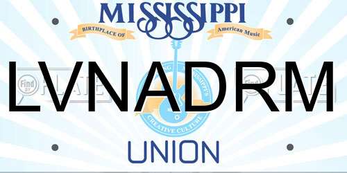 LVNADRM Mississippi License Plate