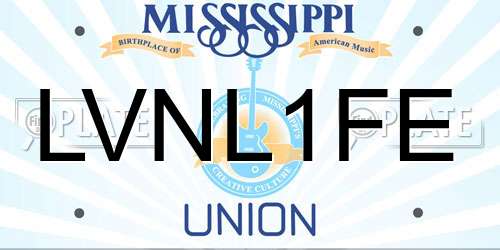 LVNL1FE Mississippi License Plate