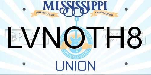 LVNOTH8 Mississippi License Plate