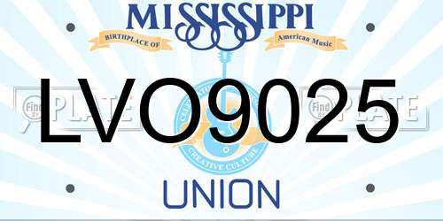 LVO9025 Mississippi License Plate