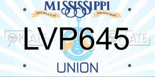 LVP645 Mississippi License Plate