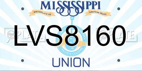 LVS8160 Mississippi License Plate
