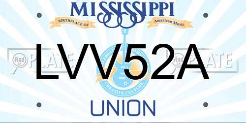 LVV52A Mississippi License Plate