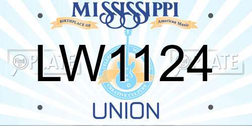LW1124 Mississippi License Plate