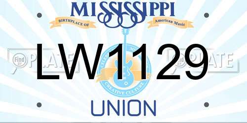 LW1129 Mississippi License Plate