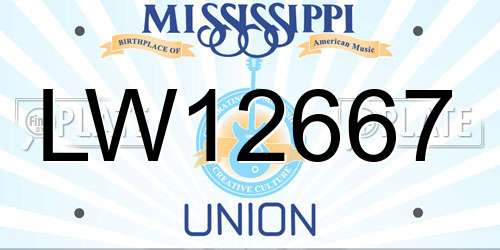 LW12667 Mississippi License Plate