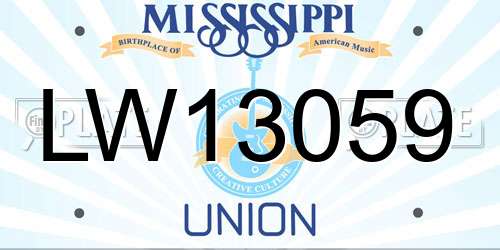 LW13059 Mississippi License Plate