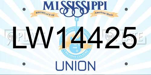 LW14425 Mississippi License Plate