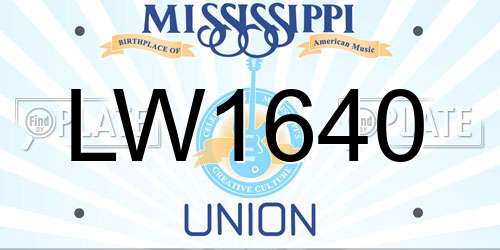 LW1640 Mississippi License Plate