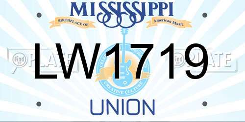 LW1719 Mississippi License Plate
