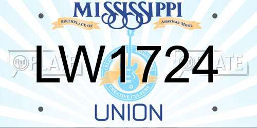 LW1724 Mississippi License Plate