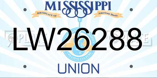 LW26288 Mississippi License Plate