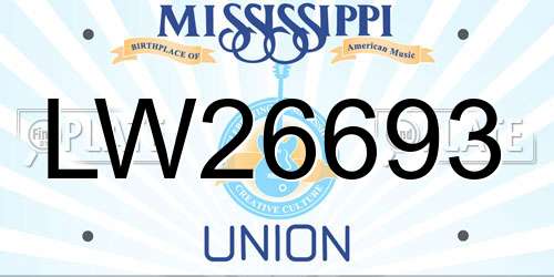 LW26693 Mississippi License Plate