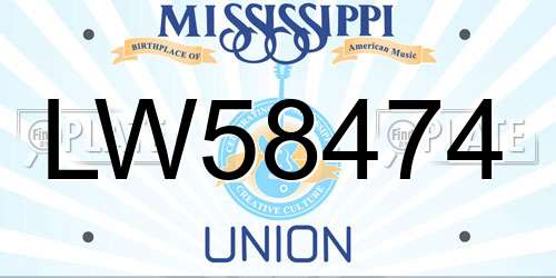 LW58474 Mississippi License Plate
