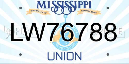 LW76788 Mississippi License Plate