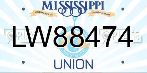 LW88474 Mississippi License Plate