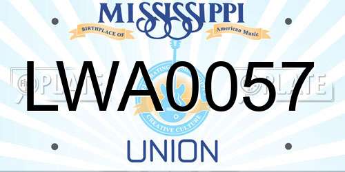 LWA0057 Mississippi License Plate