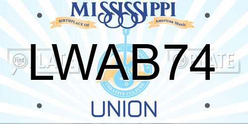 LWAB74 Mississippi License Plate