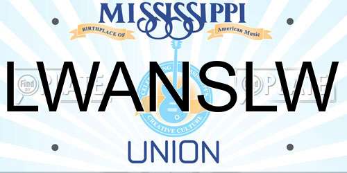 LWANSLW Mississippi License Plate