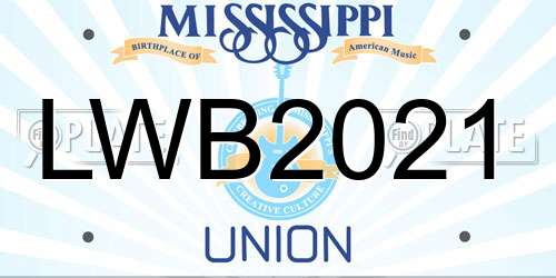 LWB2021 Mississippi License Plate