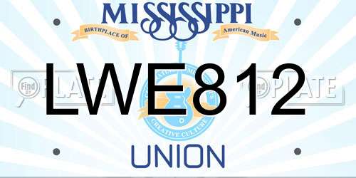 LWE812 Mississippi License Plate