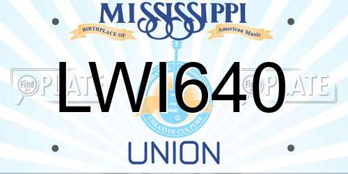 LWI640 Mississippi License Plate