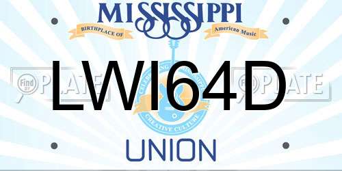 LWI64D Mississippi License Plate