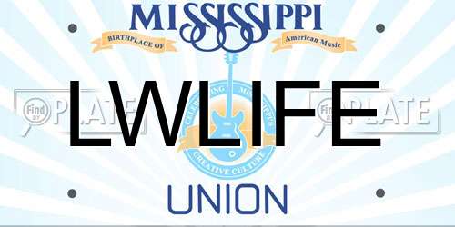 LWLIFE Mississippi License Plate