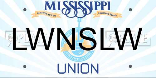 LWNSLW Mississippi License Plate