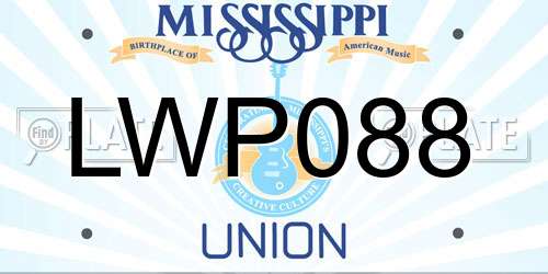 LWP088 Mississippi License Plate